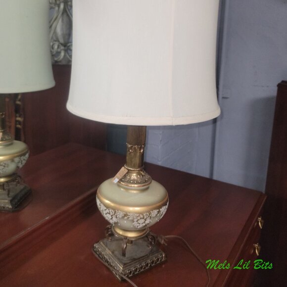Regency Style Ornate Gold Filigree Lamp - Picture 2 of 5